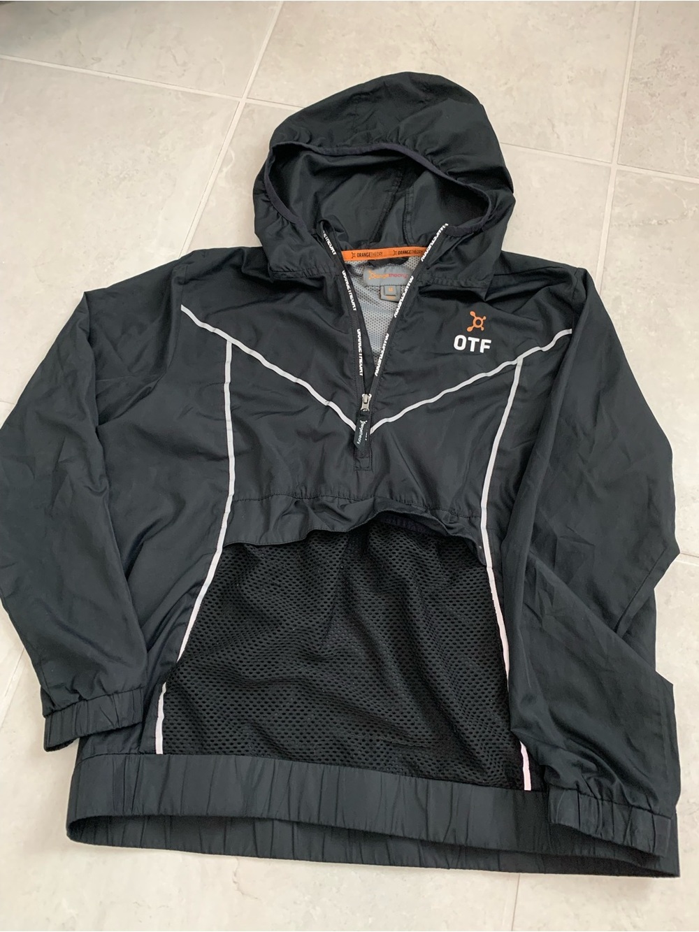 Orangetheory OTF Black Pullover Rain Jacket with Hood